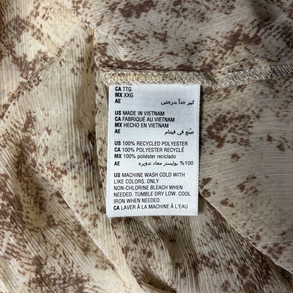 I.N.C. International Concepts | Printed Ruffle V-Neck Long Sleeve Blouse NWT - Picture 8 of 8